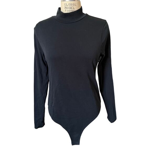 Hill House Mock Neck Long Sleeve Black Bodysuit Size XL X-Large - Picture 1 of 5